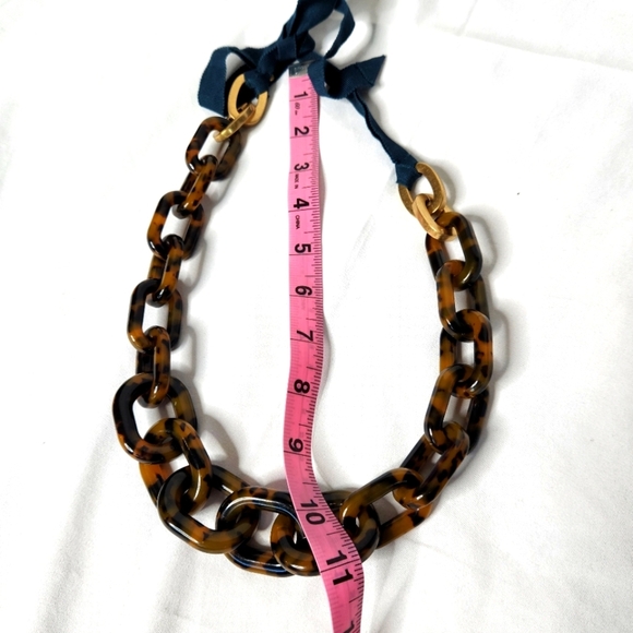 J.Crew Women's Tortoise Brown Lucite Necklace - Picture 2 of 4